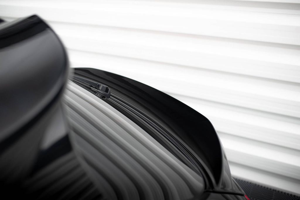 Maxton Design Niedriger Spoiler CAP 3D passend für Porsche Macan GTS / Standard / T Mk1 Facelift 2 schwarz Hochglanz