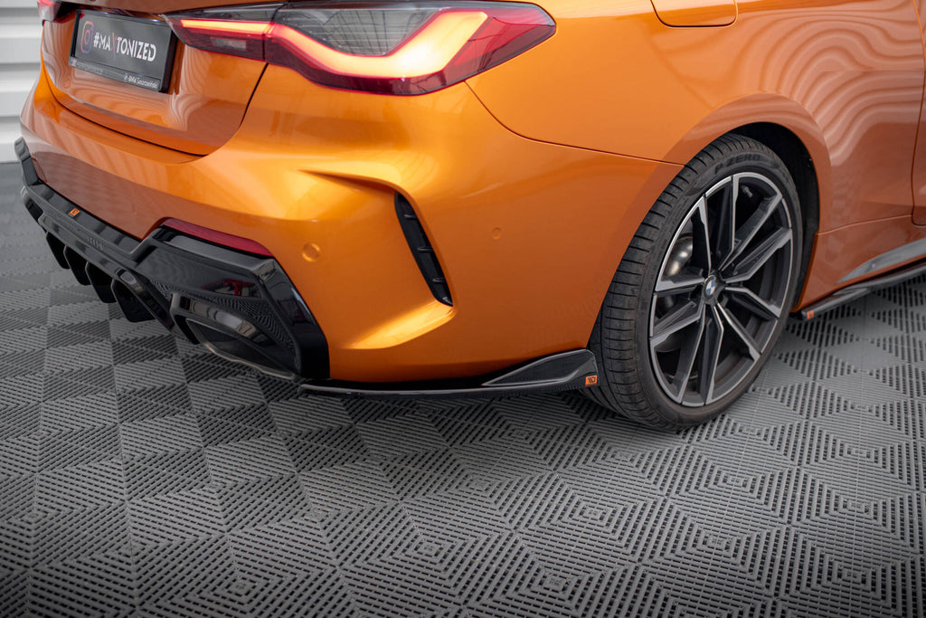Maxton Design Heck Ansatz Flaps Diffusor V.6 passend für BMW 4er M440i G22 / G23 / G22 Facelift / G23 Facelift schwarz Hochglanz
