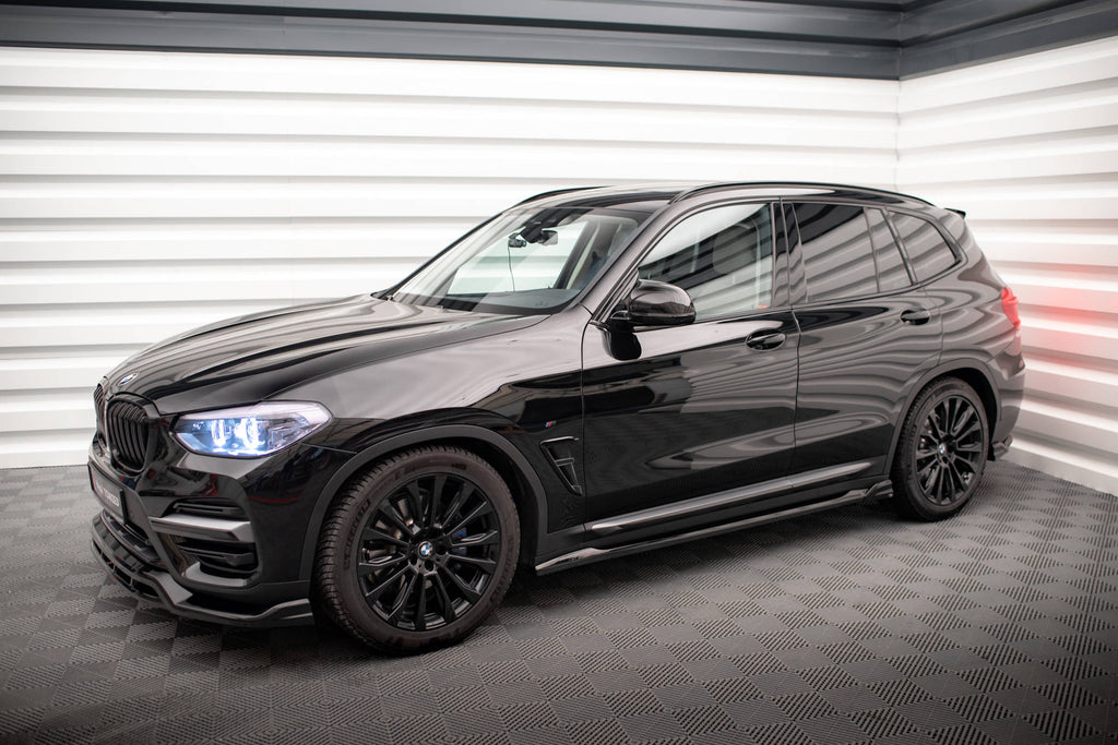 Maxton Design Street+ Seitenschweller Leisten passend für BMW X3 G01 schwarz Hochglanz
