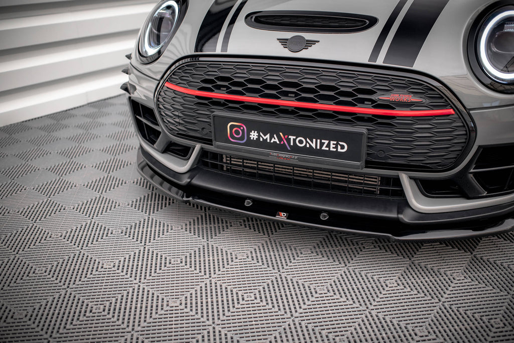 Maxton Design Street+ Spoilerlippe Front Ansatz V.3 passend für Mini Cooper Clubman John Cooper Works F54 Facelift schwarz Hochglanz