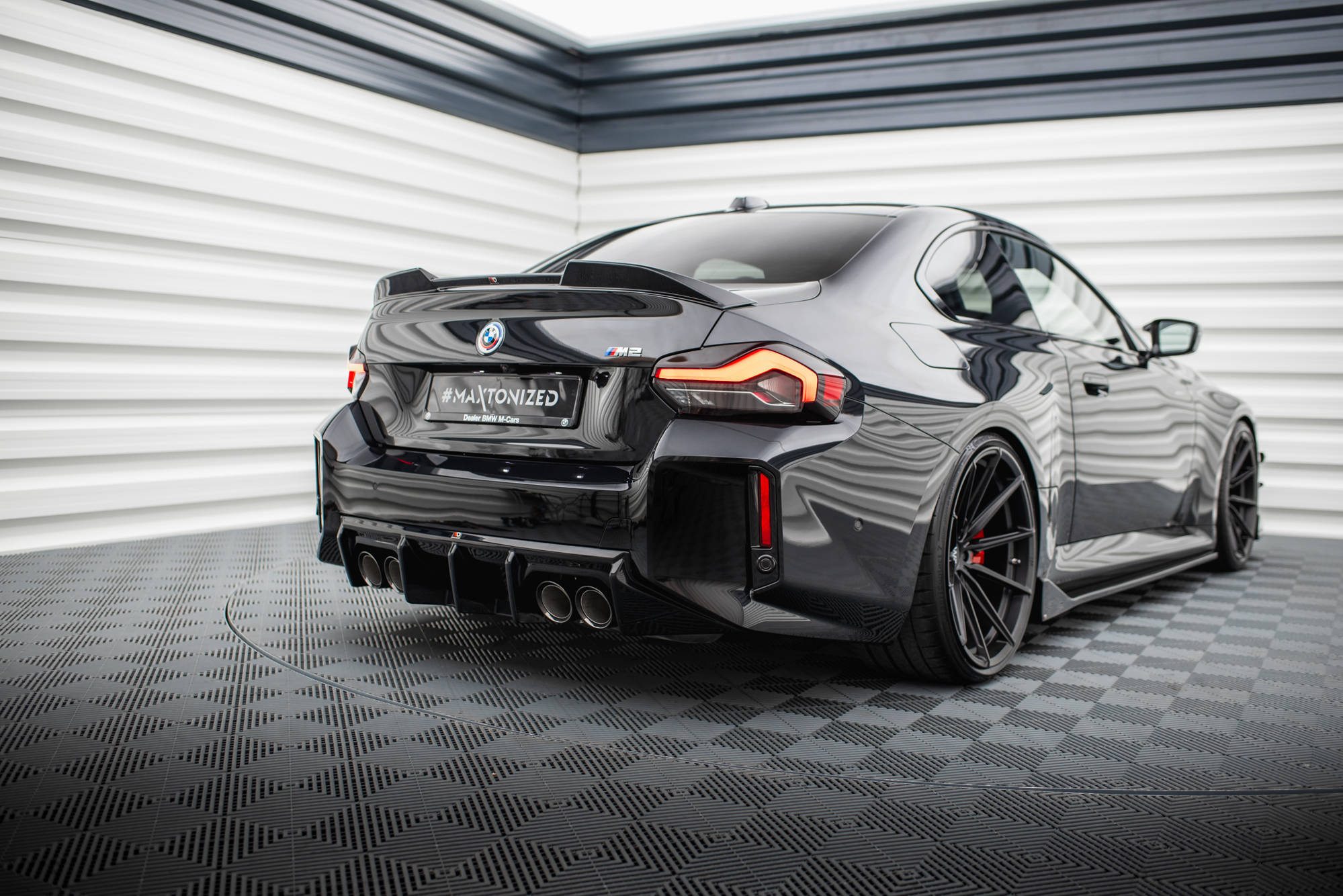 Maxton Design Diffusor Heck Ansatz V.1 passend für BMW M2 G87 schwarz Hochglanz