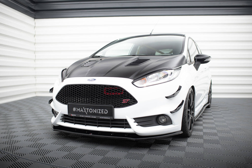 Maxton Design Street+ Spoilerlippe Front Ansatz V.1 passend für Ford Fiesta ST Mk7 FL schwarz Hochglanz