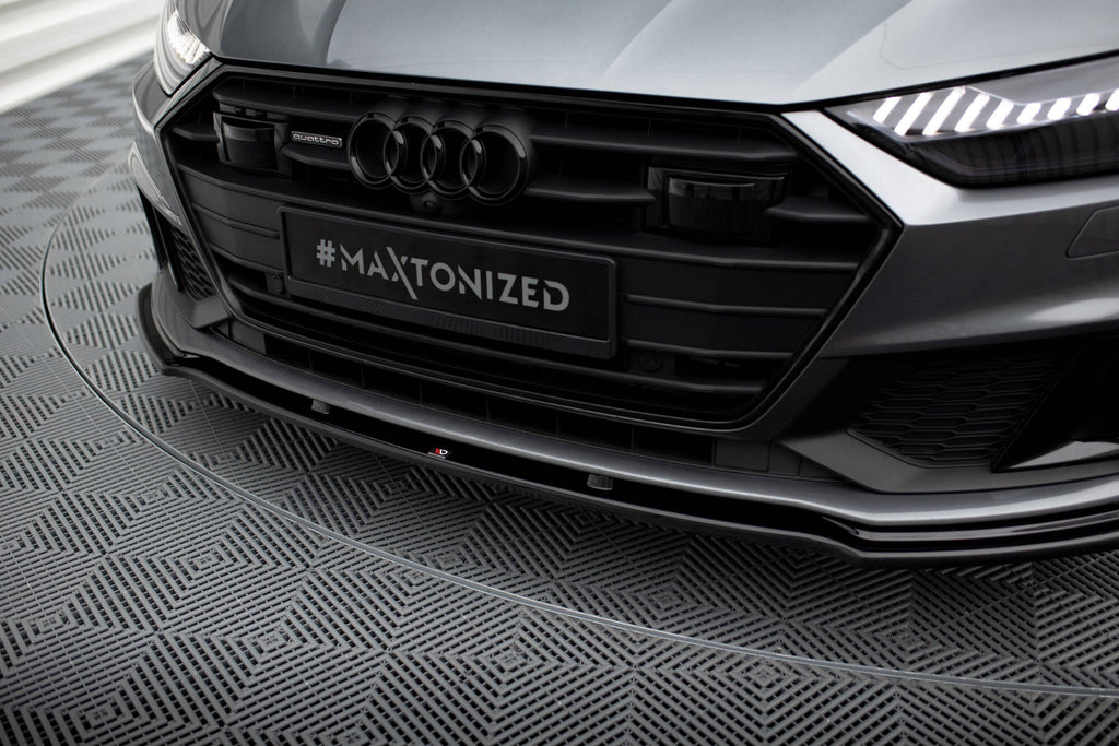 Maxton Design Street+ Spoilerlippe Front Ansatz V.2 passend für Audi A7 S-Line C8 / S7 C8 / C8 Facelift / S7 Facelift schwarz Hochglanz