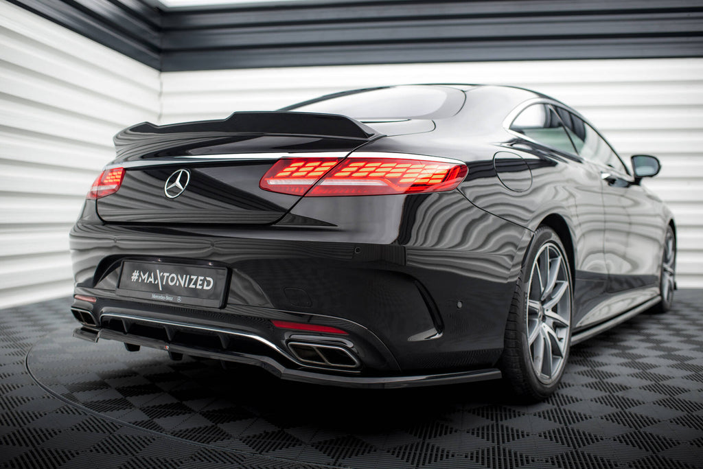 Maxton Design Spoiler CAP 3D passend für Mercedes-Benz S Coupe AMG-Line C217 Facelift schwarz Hochglanz