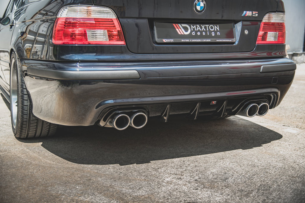 Maxton Design Diffusor Heck Ansatz passend für BMW M5 / 5 M-Paket E39 schwarz Hochglanz