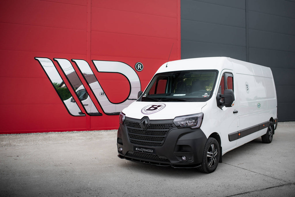 Maxton Design Street+ Spoilerlippe Front Ansatz passend für Renault Master Mk3 Facelift schwarz Hochglanz