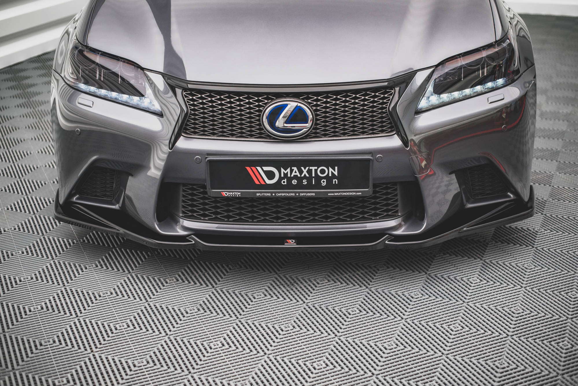 Maxton Design Street+ Spoilerlippe Front Ansatz V.2 passend für Lexus GS F Sport Mk4 (L10) schwarz Hochglanz