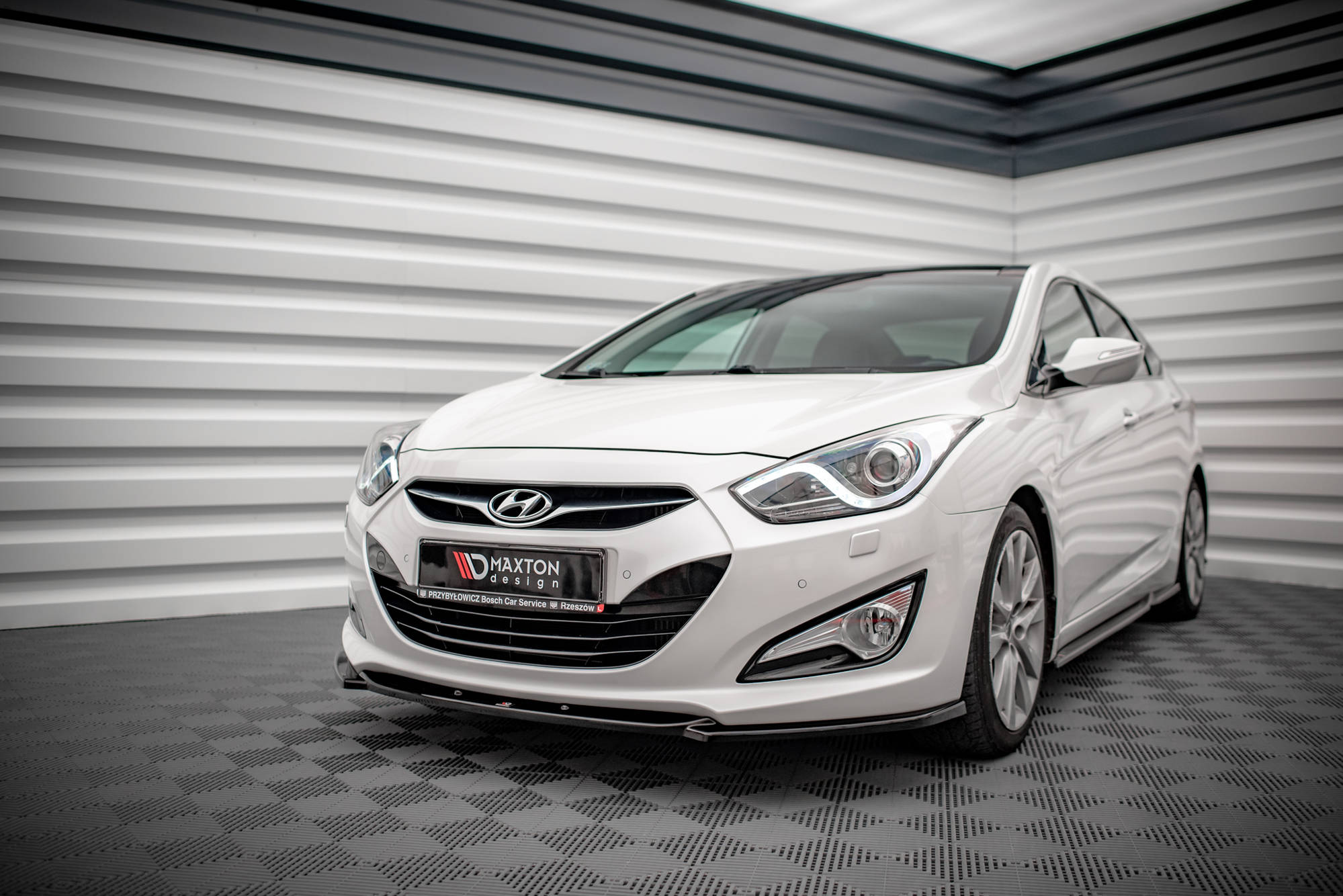 Maxton Design Street+ Spoilerlippe Front Ansatz passend für Hyundai I40 Mk1 schwarz Hochglanz
