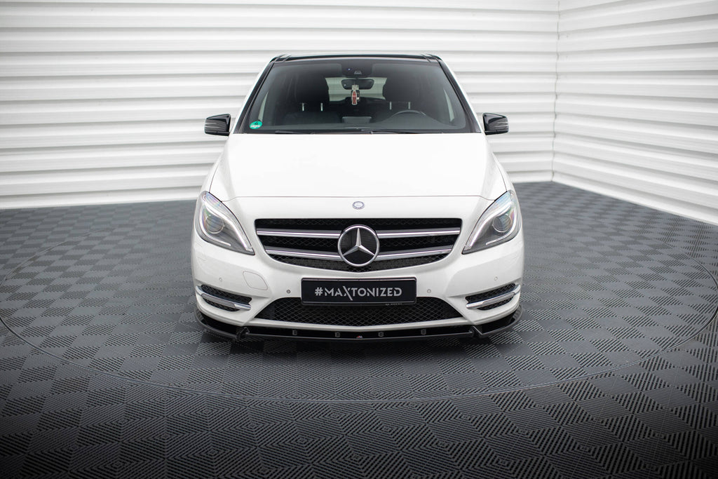 Maxton Design Street+ Spoilerlippe Front Ansatz passend für Mercedes-Benz B W246 schwarz Hochglanz