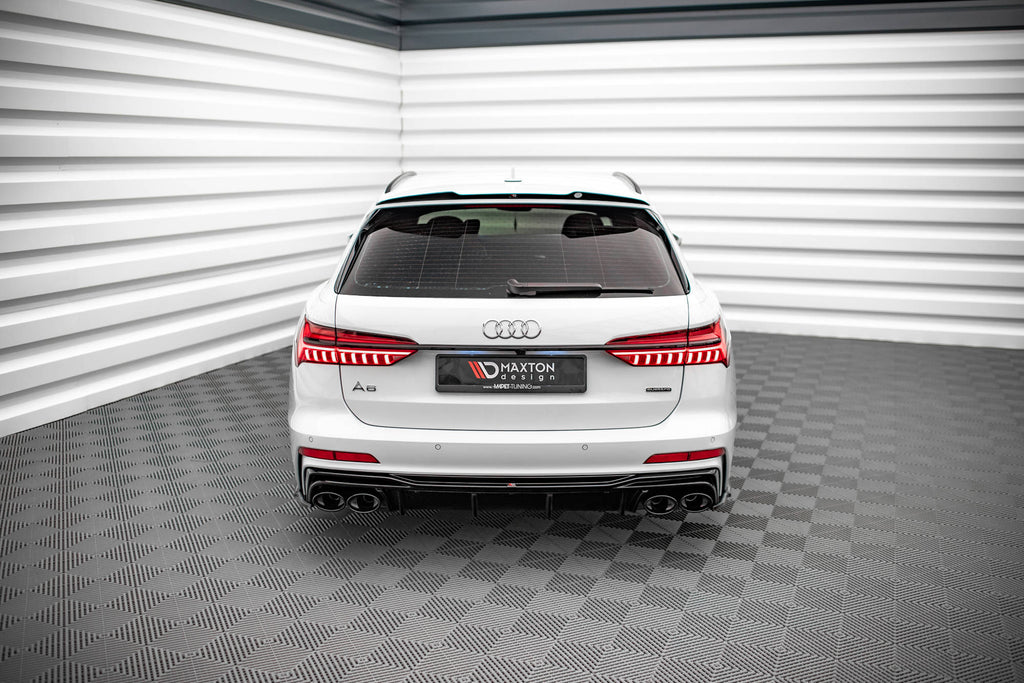 Maxton Design Spoiler CAP passend für Audi A6 Avant / A6 Allroad / A6 S-Line Avant / S6 Avant C8 / C8 Facelift schwarz Hochglanz