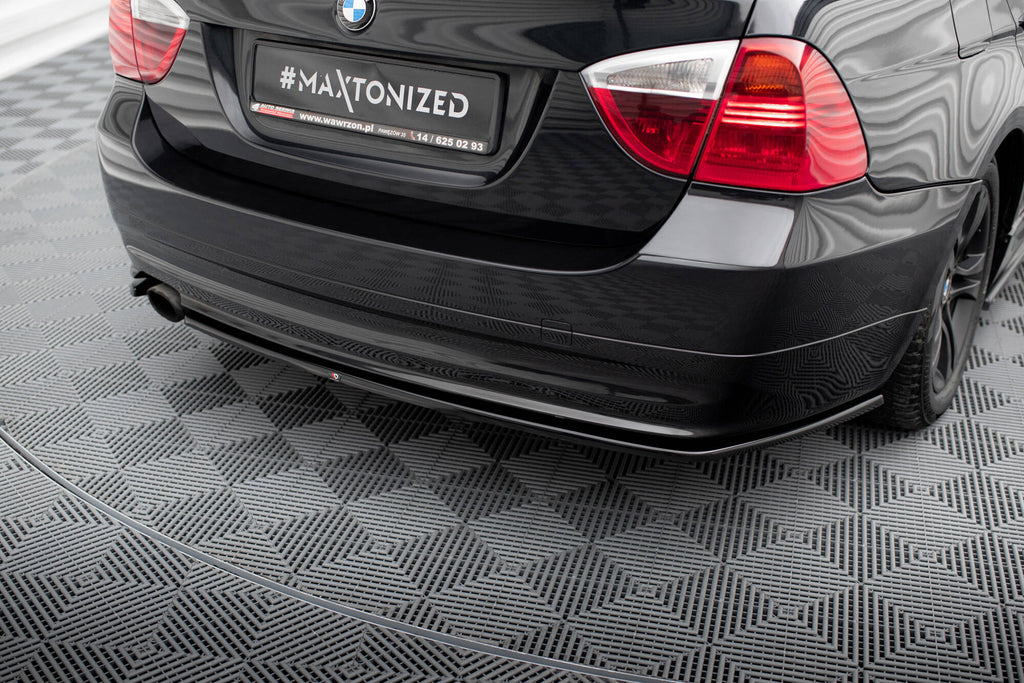 Maxton Design Heck Ansatz Flaps Diffusor passend für BMW 3er Touring E91 schwarz Hochglanz