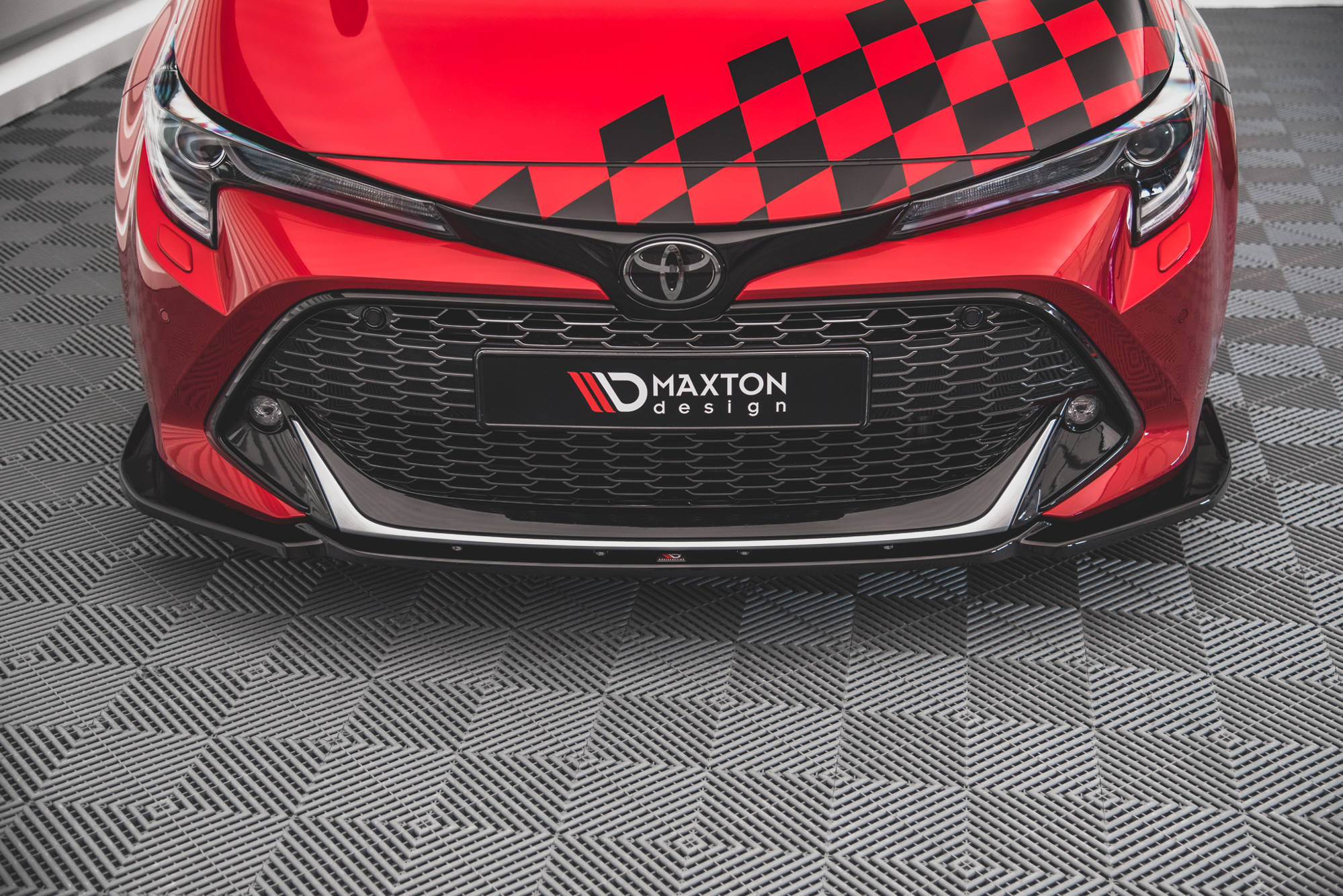 Maxton Design Street+ Spoilerlippe Front Ansatz passend für Toyota Corolla GR Sport XII schwarz Hochglanz