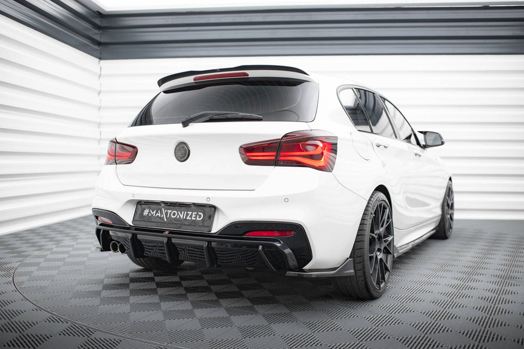 Maxton Design Spoiler CAP V.1 passend für BMW 1er M-Paket / M140i / Standard F20 schwarz Hochglanz