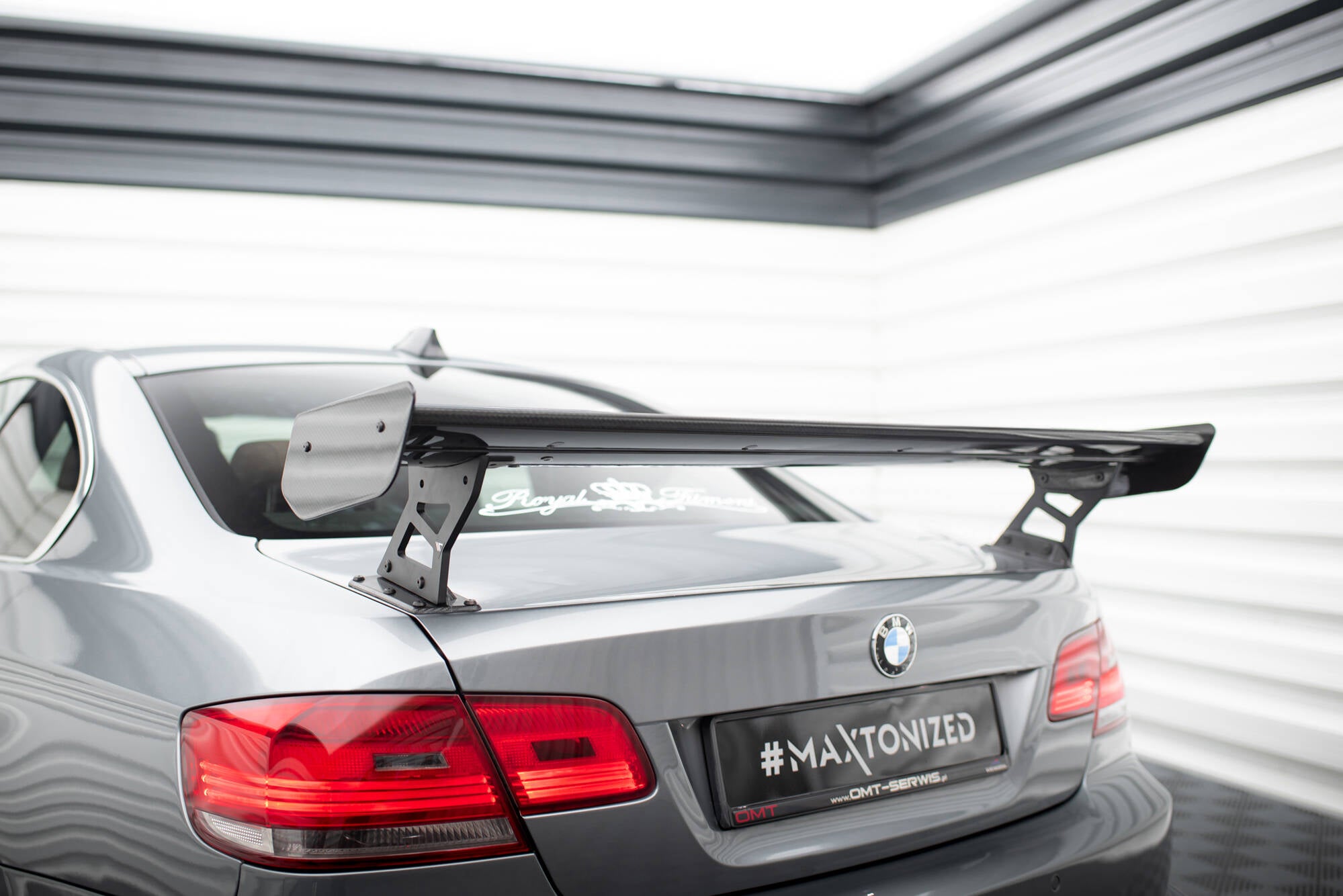 Maxton Design Carbon Spoiler With External Brackets Uprights BMW 3er / M3 Coupe E92 für BMW 3er E92