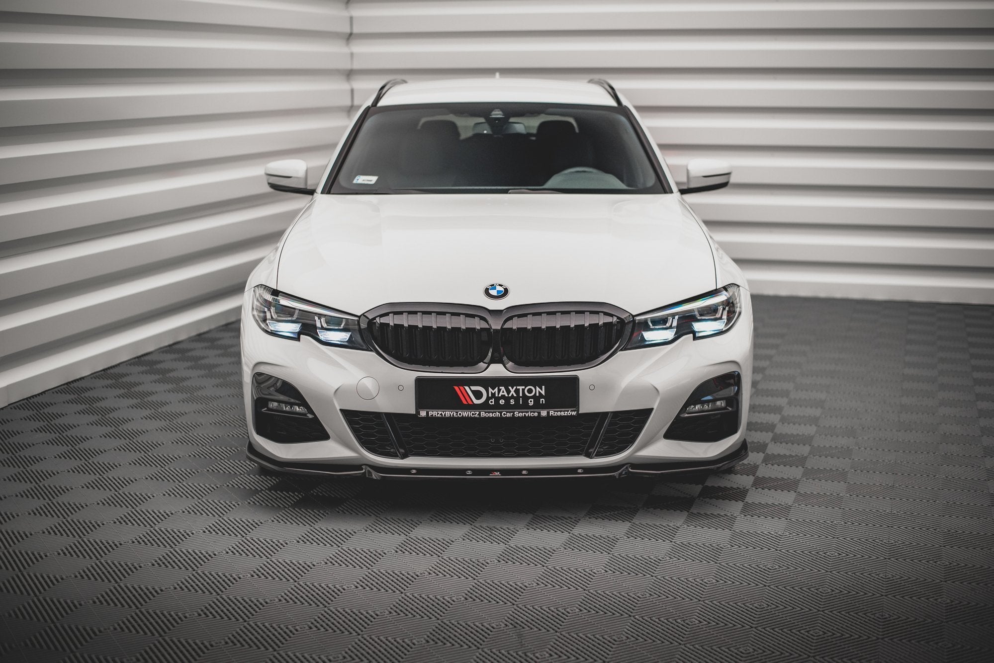Maxton Design Street+ Spoilerlippe Front Ansatz V.5 passend für BMW 3er G20 / G21 M-Paket schwarz Hochglanz
