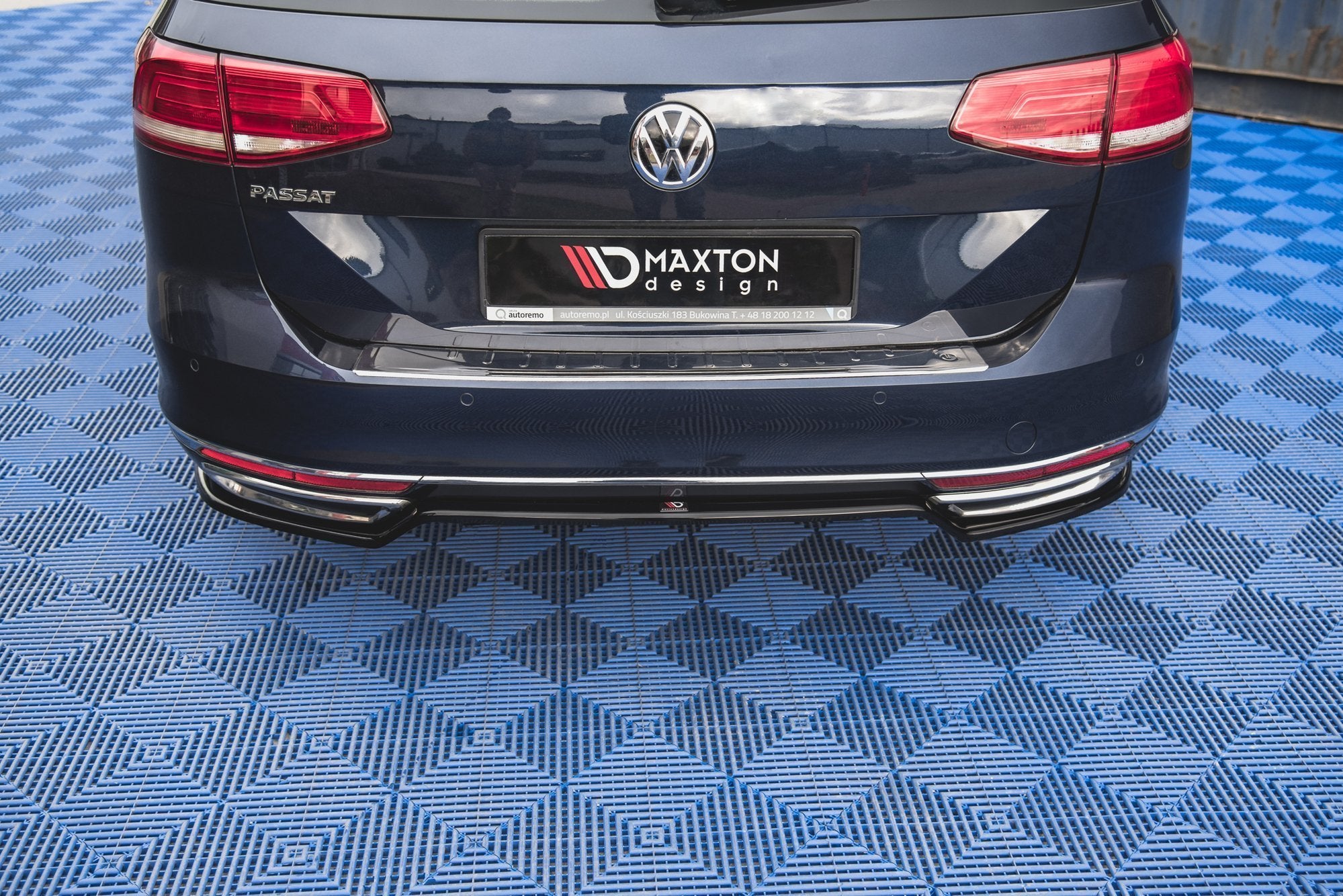 Maxton Design Heckansatz VW Passat B8 schwarz Hochglanz für Volkswagen Passat Mk8 (B8)