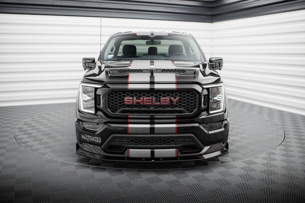 Maxton Design Street+ Spoilerlippe Front Ansatz Passend für Shelby F150 Super Snake Schwarz Hochglanz