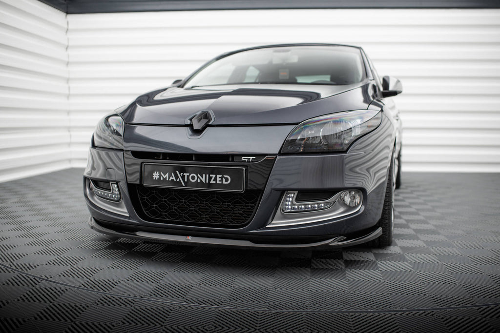 Maxton Design Street+ Spoilerlippe Front Ansatz V.2 passend für Renault Megane GT Mk3 Facelift schwarz Hochglanz