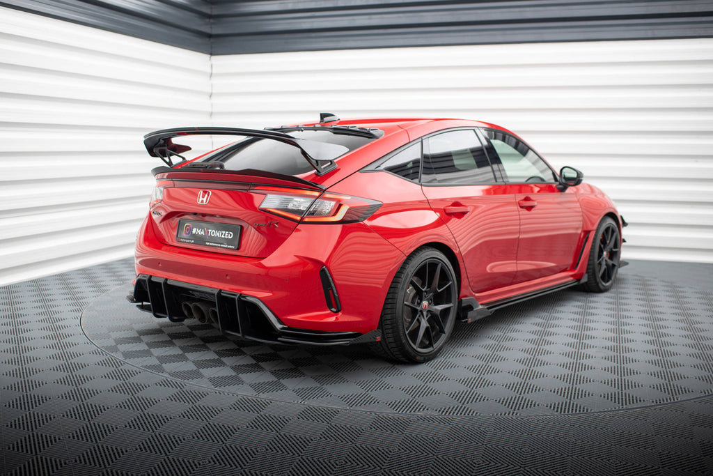 Maxton Design Street Pro Heck Ansatz Flaps Diffusor + Flaps passend für Honda Civic Type-R Mk 11 schwarz Hochglanz