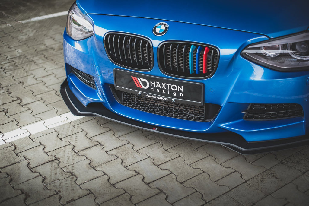 Maxton Design Street Pro Street+ Spoilerlippe Front Ansatz passend für + Flaps passend für BMW M135i F20 schwarz Hochglanz