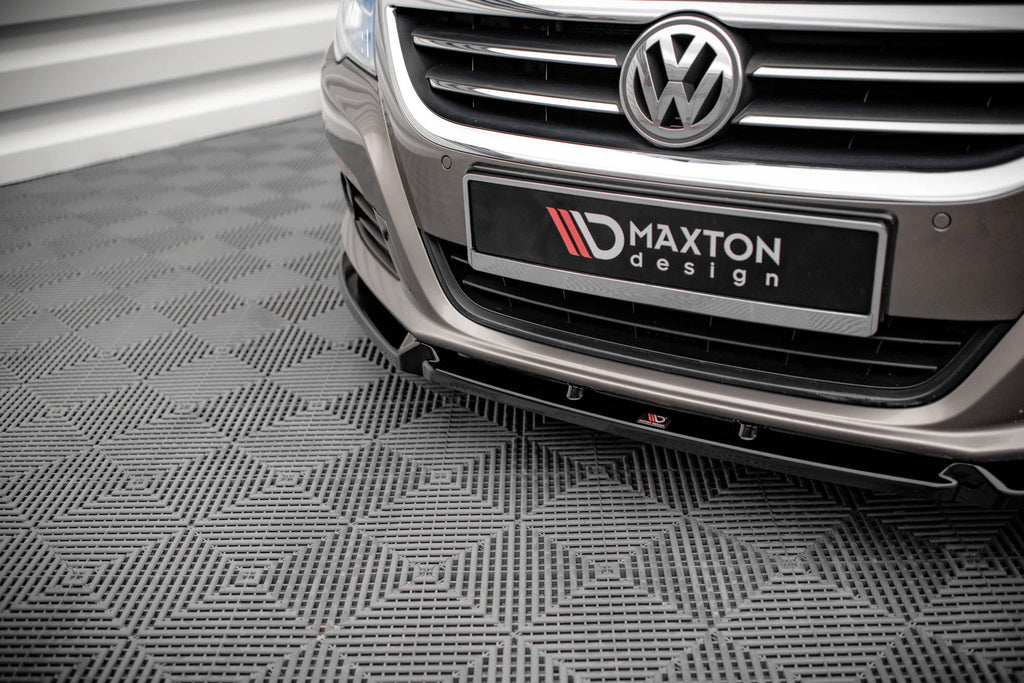 Maxton Design Street+ Spoilerlippe Front Ansatz V.3 passend für VW Passat CC schwarz Hochglanz