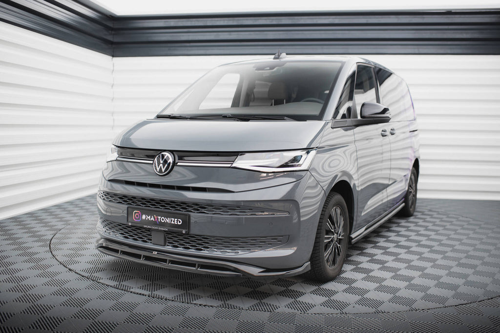 Maxton Design Street+ Spoilerlippe Front Ansatz V.1 passend für VW Multivan T7 schwarz Hochglanz