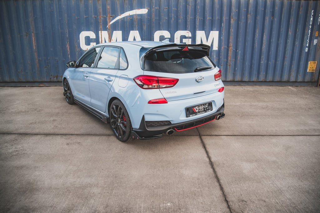 Maxton Design Heck Ansatz Flaps Diffusor V.6 + Flaps passend für Hyundai I30 N Mk3 Hatchback