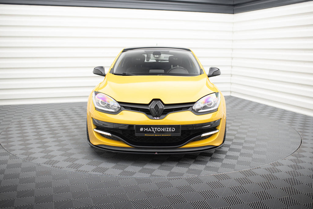 Maxton Design Street+ Spoilerlippe Front Ansatz passend für RENAULT MEGANE 3 RS v.1 schwarz Hochglanz