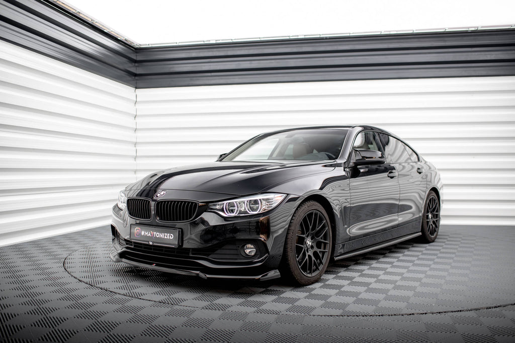 Maxton Design Street+ Spoilerlippe Front Ansatz V.1 passend für BMW 4er Coupe / Gran Coupe / Cabrio F32 / F36 / F33 schwarz Hochglanz