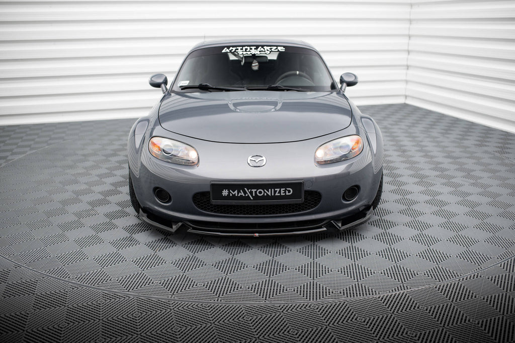 Maxton Design Street+ Spoilerlippe Front Ansatz V.2 passend für Mazda MX5 NC (Mk3) schwarz Hochglanz