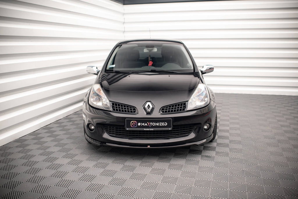 Maxton Design Street+ Spoilerlippe Front Ansatz passend für RENAULT CLIO III RS schwarz Hochglanz