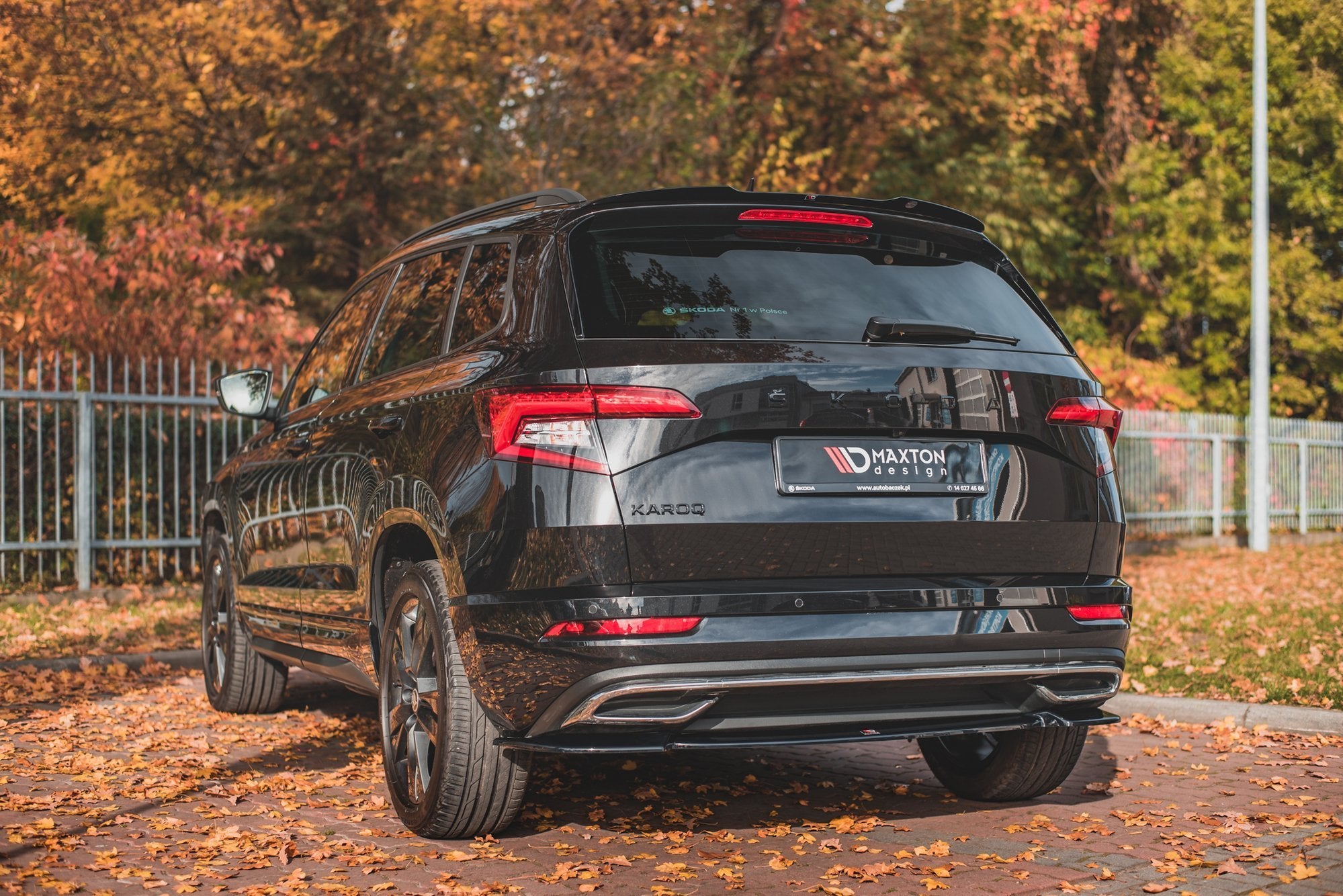 Maxton Design Heckansatz Skoda Karoq Sportline schwarz Hochglanz für Skoda Karoq Mk1