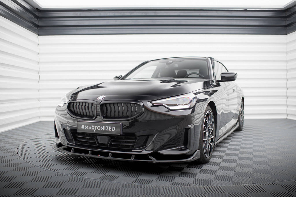 Maxton Design Street+ Spoilerlippe Front Ansatz V.2 passend für BMW 2 Coupe G42 schwarz Hochglanz