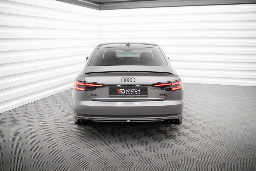 Maxton Design Diffusor Heck Ansatz V.1 passend für Audi A4 S-line B9 (Doppelauspuff li.endrohr)