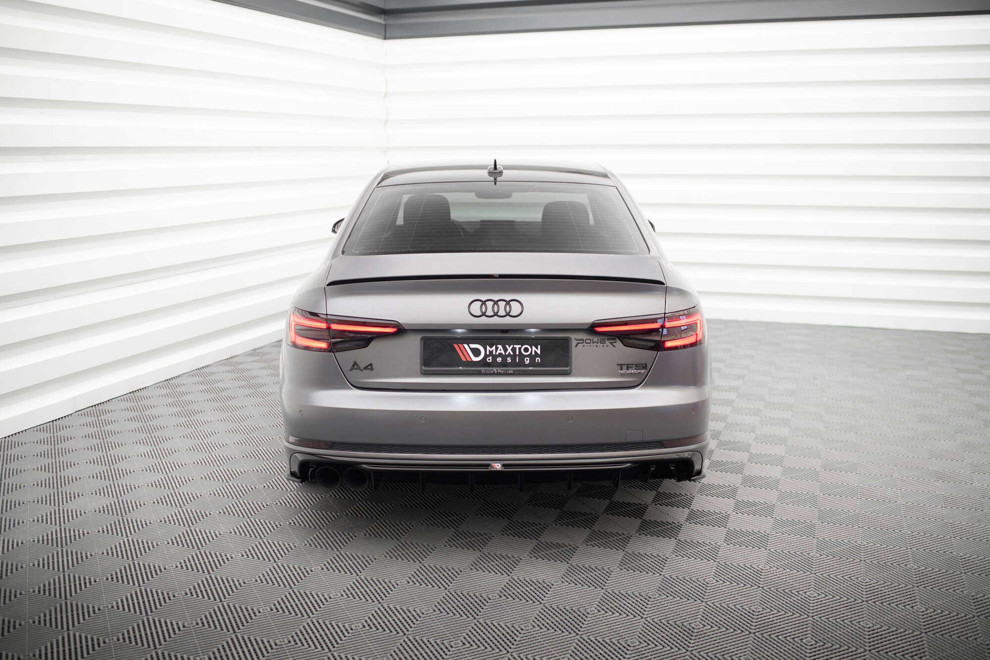 Maxton Design Diffusor Heck Ansatz V.1 passend für Audi A4 S-line B9 (Doppelauspuff li.endrohr)