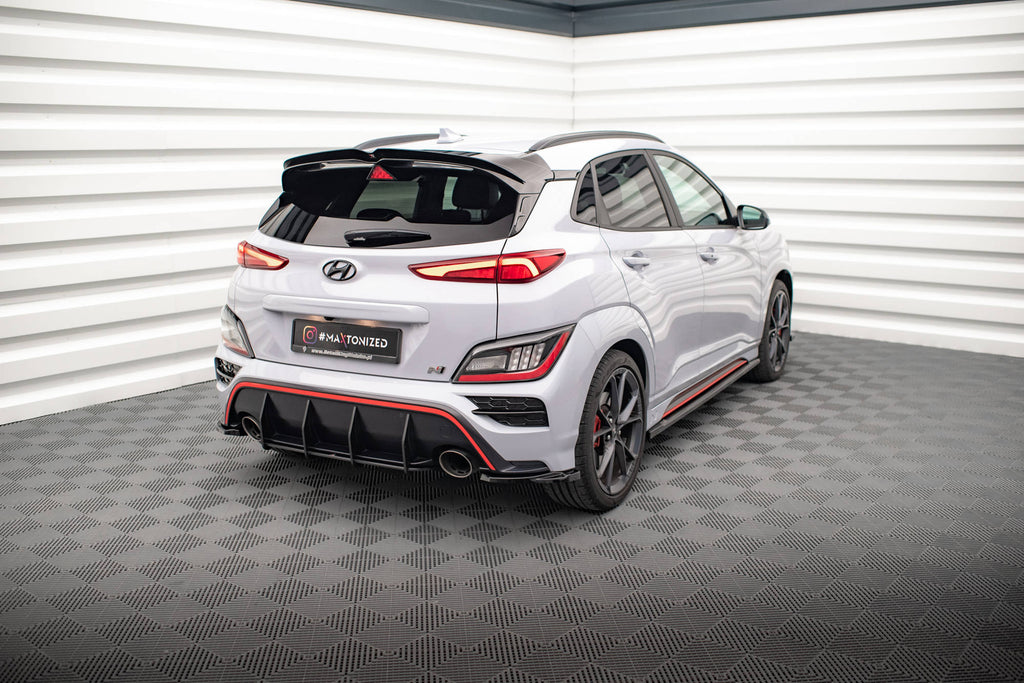 Maxton Design Heck Ansatz Flaps Diffusor V.1 passend für Hyundai Kona Mk1 schwarz Hochglanz