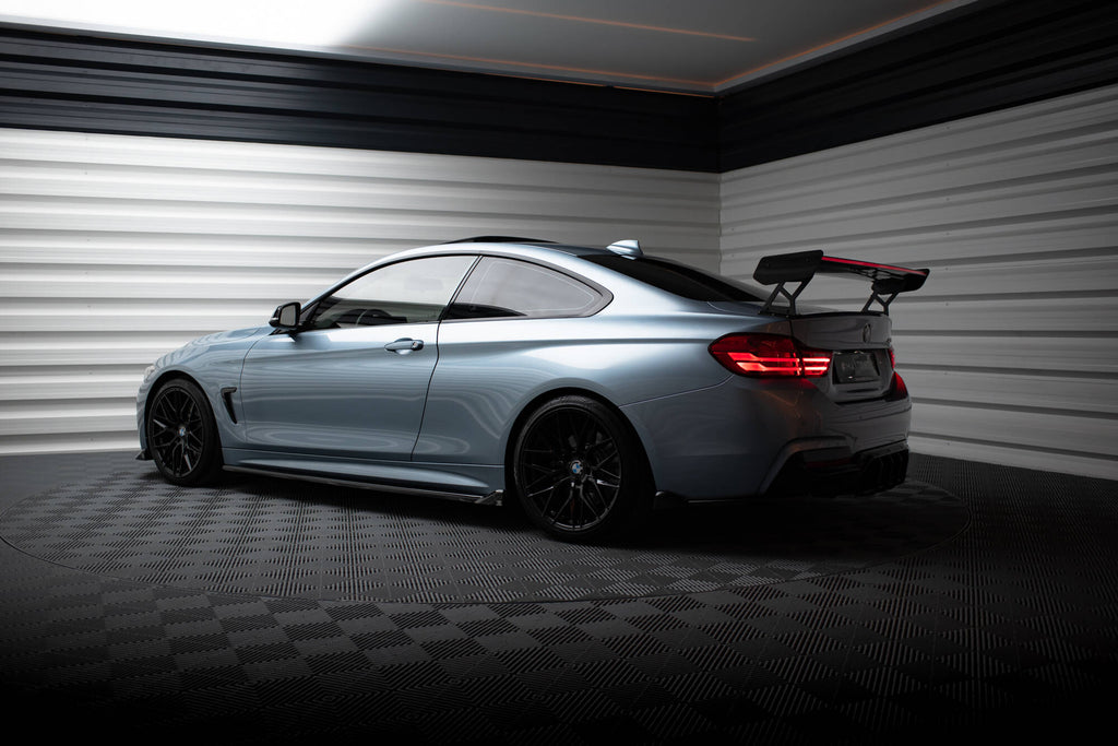 Maxton Design Carbon Spoiler With External Brackets Uprights + LED BMW 4er F32 / 4 F32 M-Paket Coupe für BMW 4er Coupe