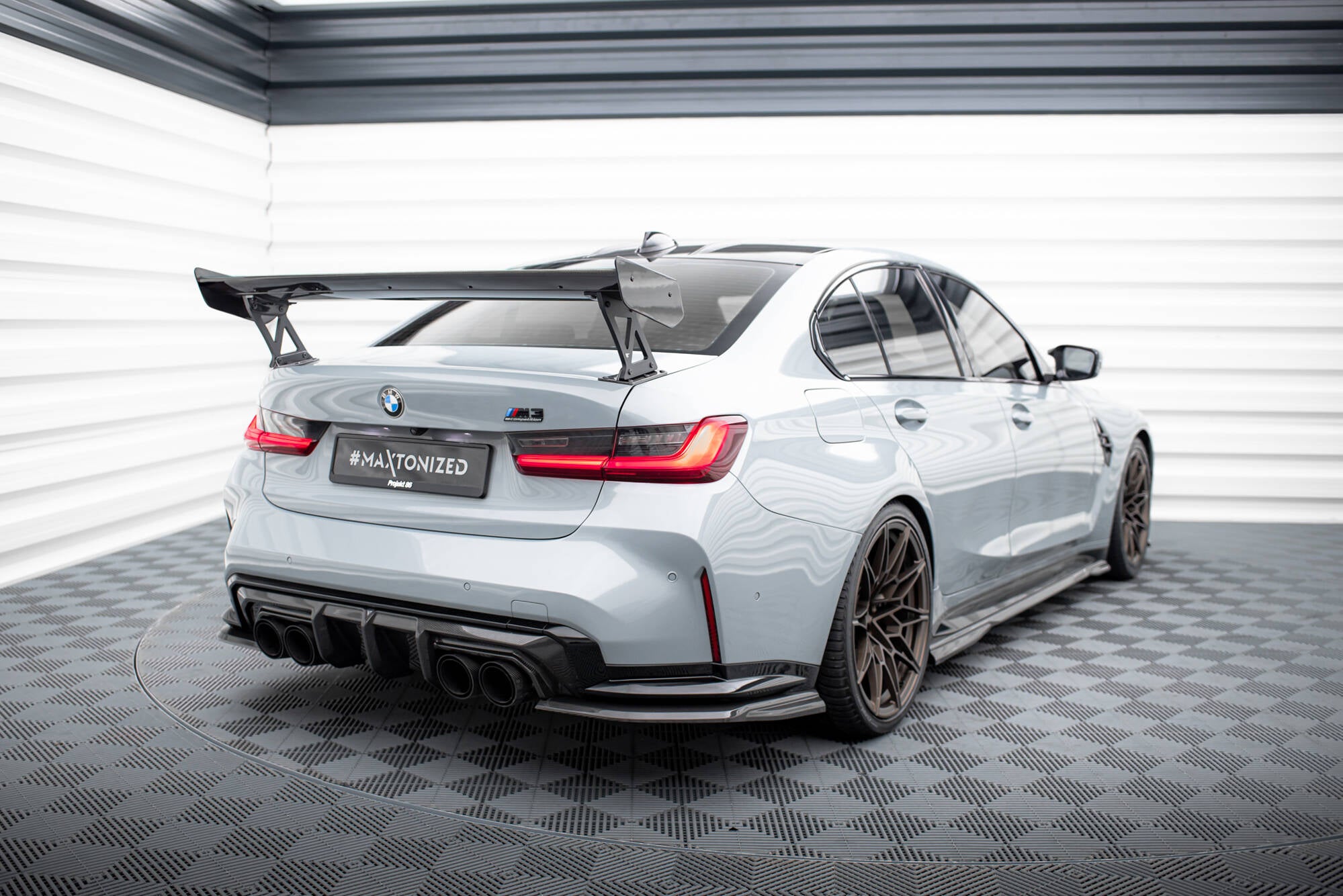 Maxton Design Carbon Spoiler With External Brackets Uprights BMW M3 G80 / M340i G20 / 3 M-Paket G20 / 3 Standard G20 für BMW 3er G20