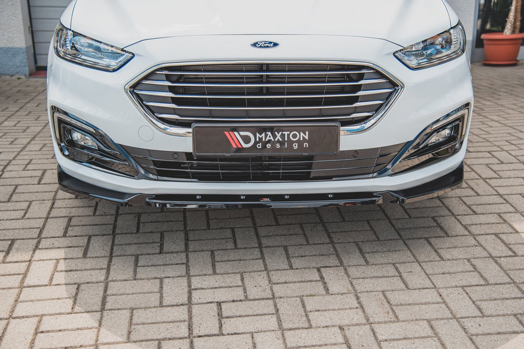 Maxton Design Street+ Spoilerlippe Front Ansatz passend für Ford Mondeo Mk5 Facelift schwarz Hochglanz