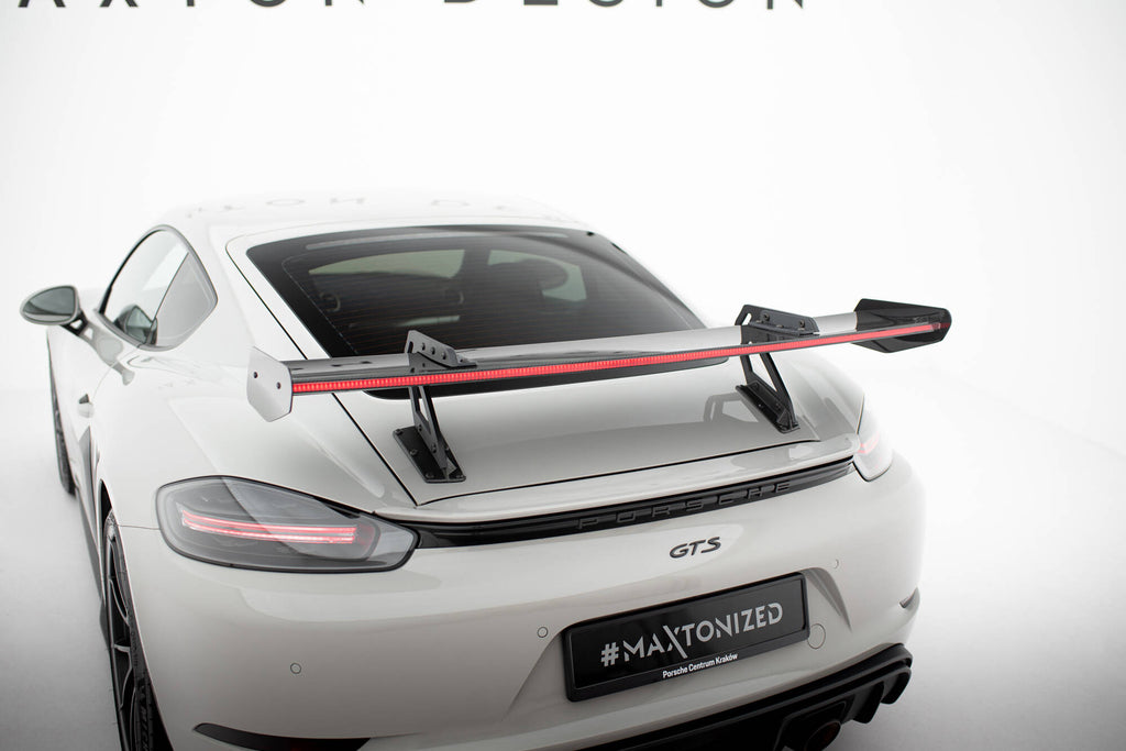 Maxton Design Carbon Spoiler With Upper Swan Mounting V.1 + LED Porsche 718 Cayman 982c für Porsche Cayman 982c
