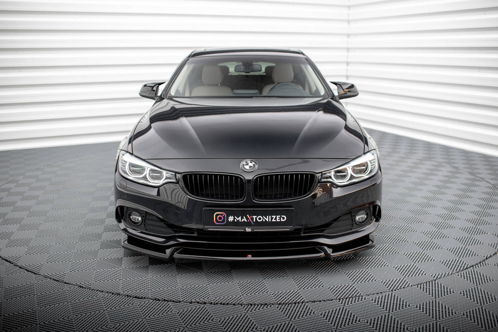 Maxton Design Street+ Spoilerlippe Front Ansatz V.2 passend für BMW 4er Coupe / Gran Coupe / Cabrio F32 / F36 / F33 schwarz Hochglanz