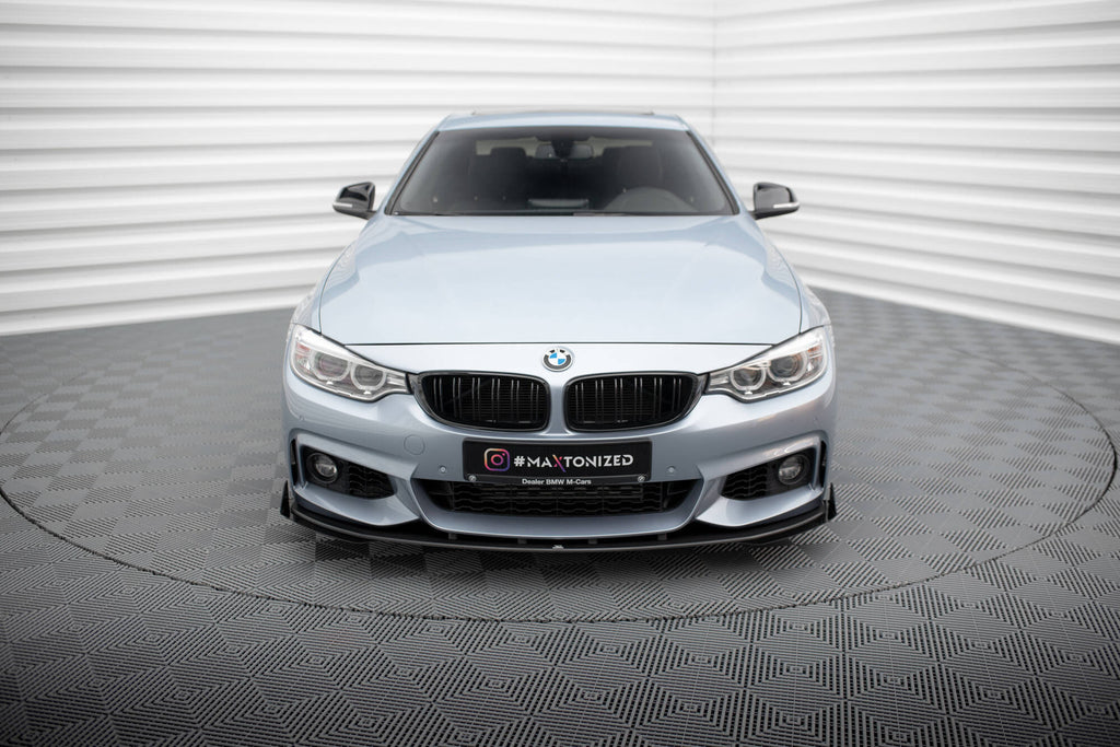 Maxton Design Front Stoßstange Flaps passend für BMW 4er Coupe / Gran Coupe / Cabrio M-Paket F32 / F36 / F33 schwarz Hochglanz