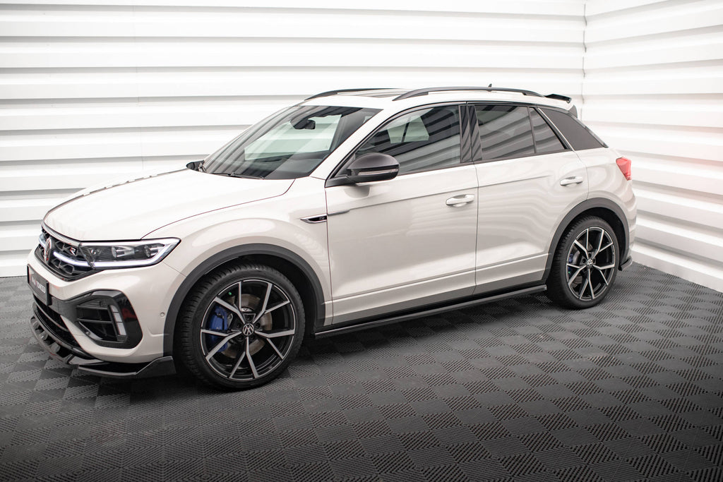 Maxton Design Street+ Seitenschweller Leisten passend für VW T-Roc R / R-Line Mk1 schwarz Hochglanz