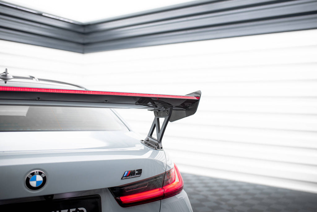 Maxton Design Carbon Spoiler With External Brackets Uprights + LED BMW M3 G80 / M340i G20 / 3 M-Paket G20 / 3 Standard G20 für BMW 3er G20