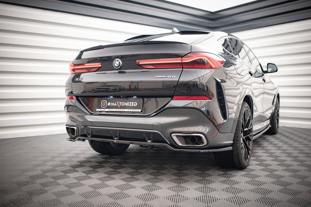 Maxton Design Street+ Mittlerer Diffusor RACE passend für V.3 BMW X6 M-Paket G06 schwarz Hochglanz