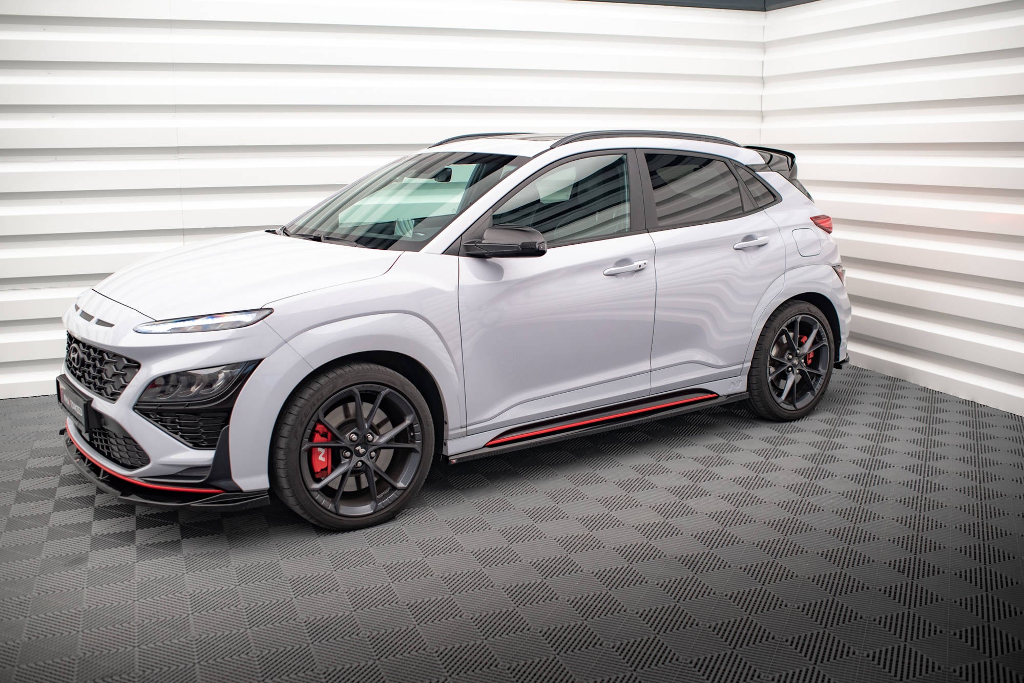 Maxton Design Street+ Seitenschweller Leisten passend für V.1 passend für Hyundai Kona N Mk1 schwarz Hochglanz