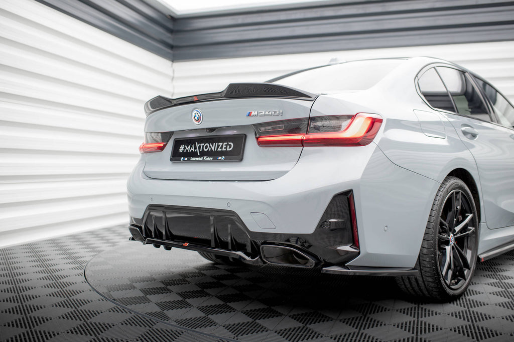 Maxton Design Street+ Mittlerer Diffusor RACE passend für V.1 BMW M340i G20 / G21 Facelift schwarz Hochglanz
