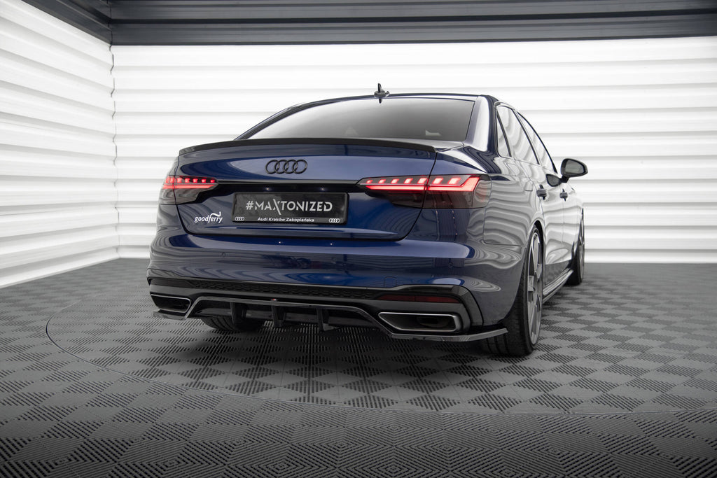 Maxton Design Street+ Mittlerer Diffusor RACE V.2 passend für Audi A4 S-Line B9 Facelift schwarz Hochglanz