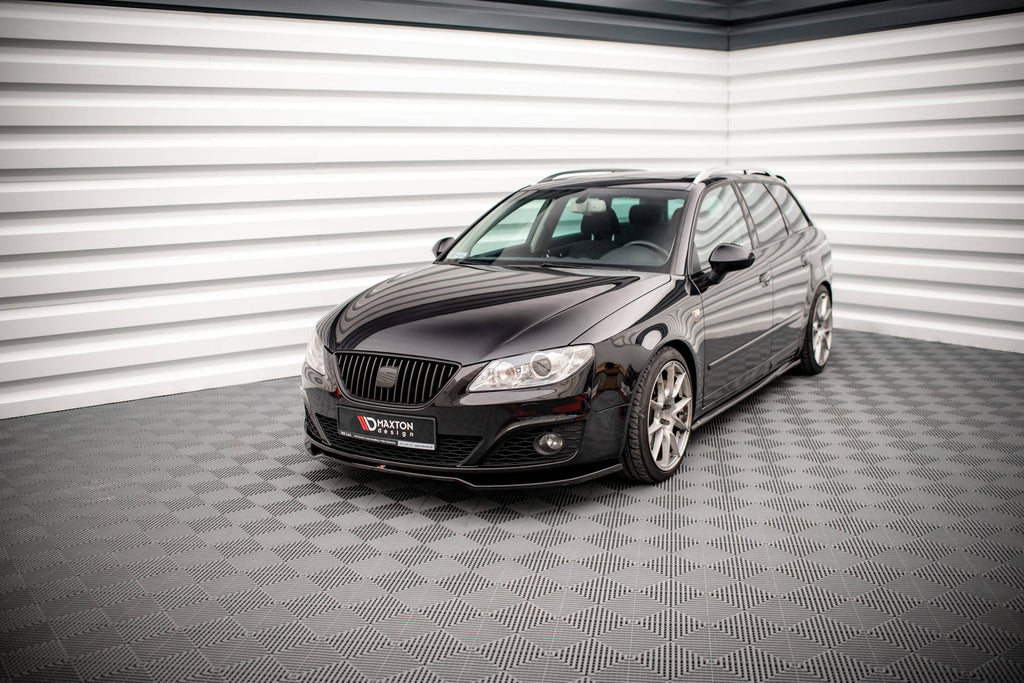 Maxton Design Street+ Spoilerlippe Front Ansatz V.2 passend für Seat Exeo schwarz Hochglanz