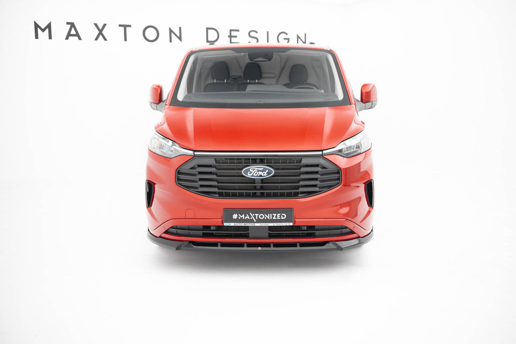 Maxton Design Street+ Spoilerlippe Front Ansatz passend für V.1 Ford Transit Custom / Tourneo Custom Mk2 schwarz Hochglanz